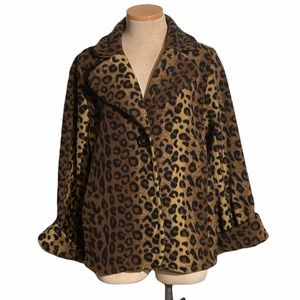 Susan Graver Leopard Fleece Jacket Size S
